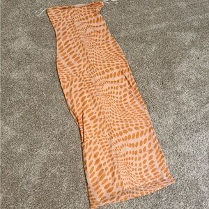 Sabo Skirt Strapless Dress in Orange and Cream